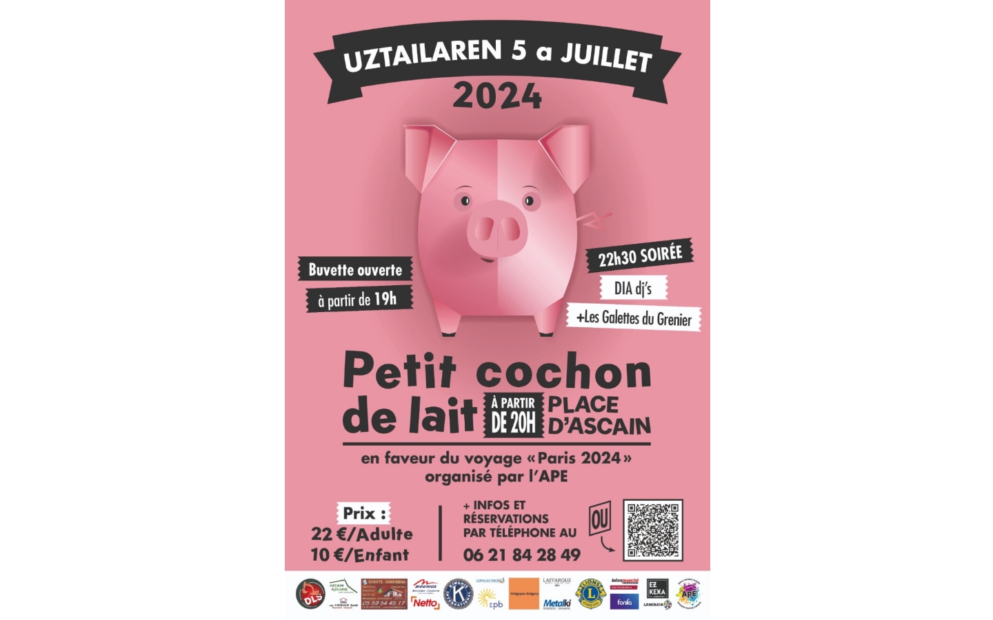 Repas : petit cochon de lait